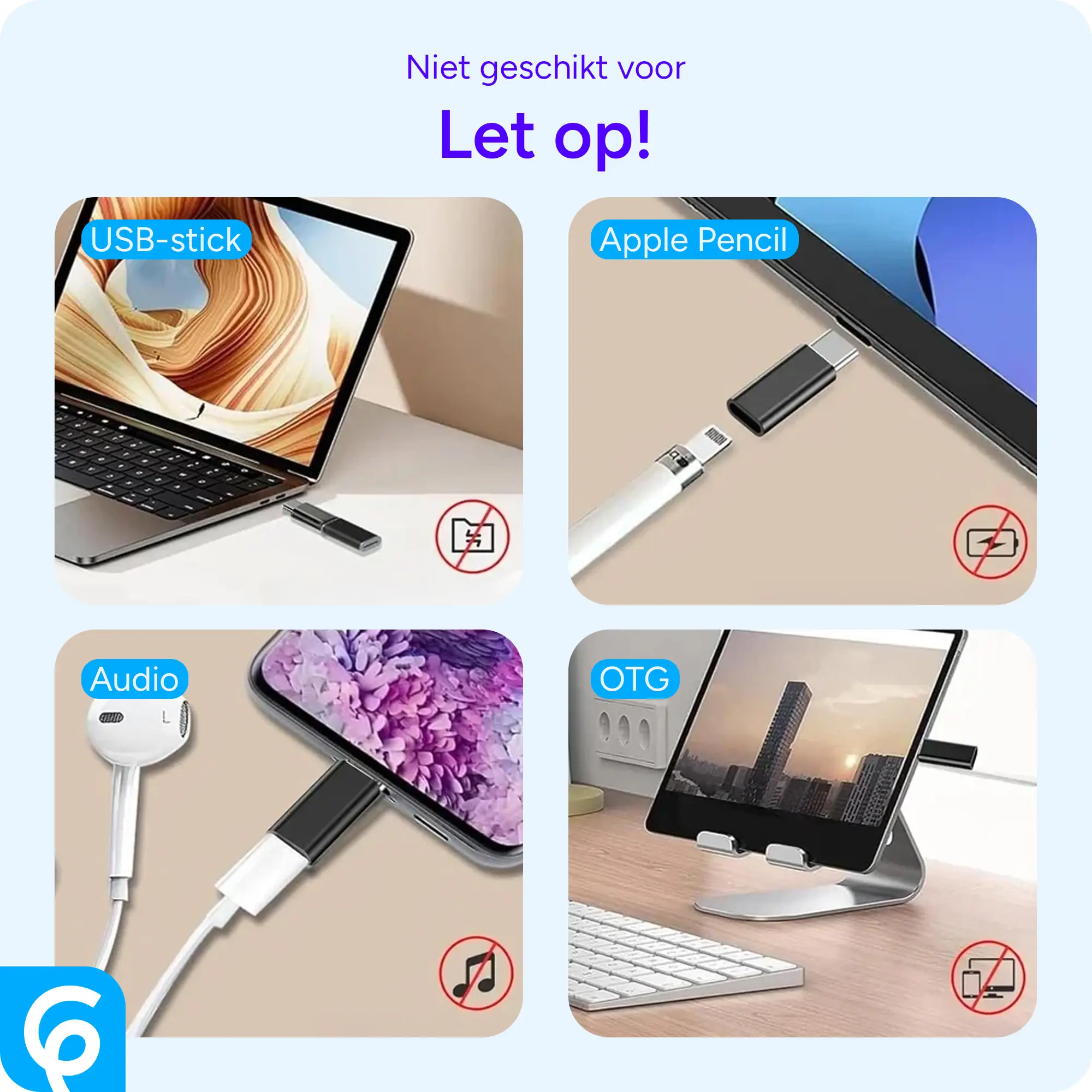 USB - C naar Lightning Adapter Zwart afbeelding 7