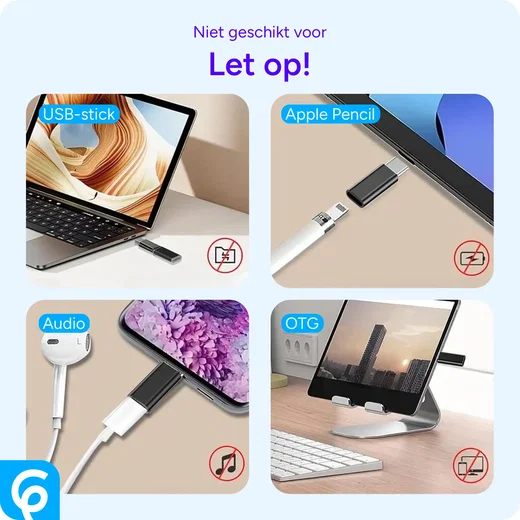 USB - C naar Lightning Adapter Zwart afbeelding 7