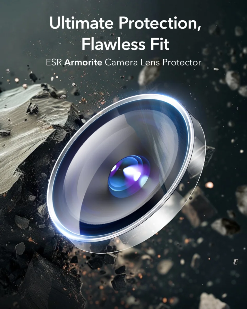 ESR Armorite iPhone 16 Pro / 16 Pro Max Camera Lens Protector Glas Transparant afbeelding 4