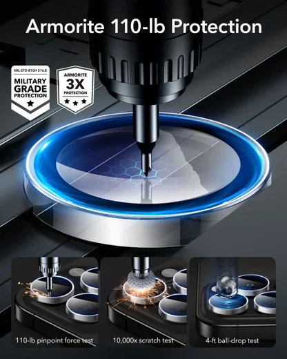 ESR Armorite iPhone 16 Pro / 16 Pro Max Camera Lens Protector Glas Transparant afbeelding 8
