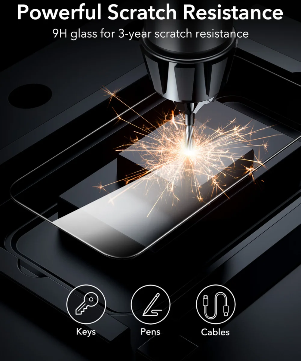 ESR iPhone 16 Screen Protector Tempered Glass met Montageframe (1-Pack) afbeelding 8