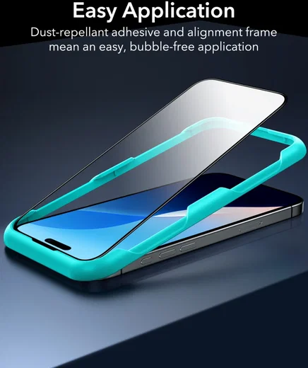 ESR iPhone 16 Plus Screen Protector Tempered Glass met Montageframe (1-Pack) afbeelding 4