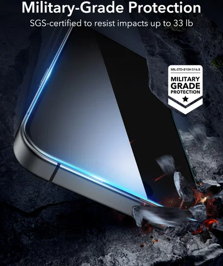 ESR iPhone 16 Plus Screen Protector Tempered Glass met Montageframe (1-Pack) afbeelding 5