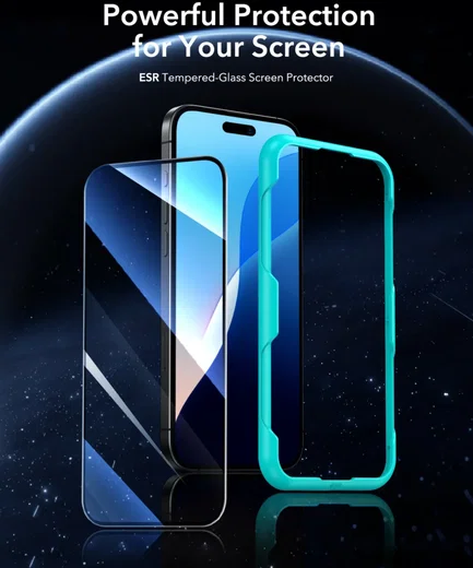 ESR iPhone 16 Plus Screen Protector Tempered Glass met Montageframe (1-Pack) afbeelding 9