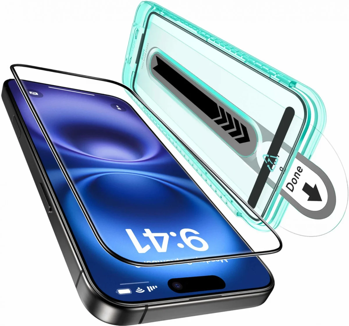 ESR iPhone 16 Plus Screen Protector Tempered Glass met Montageframe (1-Pack) afbeelding 2