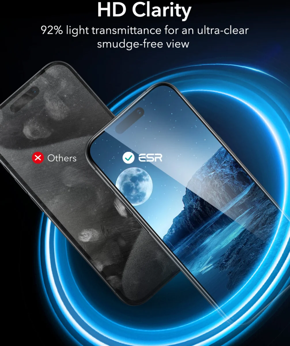 ESR Apple iPhone 16 Pro Screen Protector met Montageframe (2-Pack) afbeelding 6