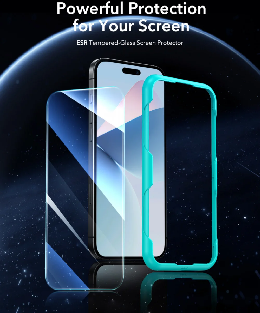 ESR Apple iPhone 16 Pro Screen Protector met Montageframe (2-Pack) afbeelding 8