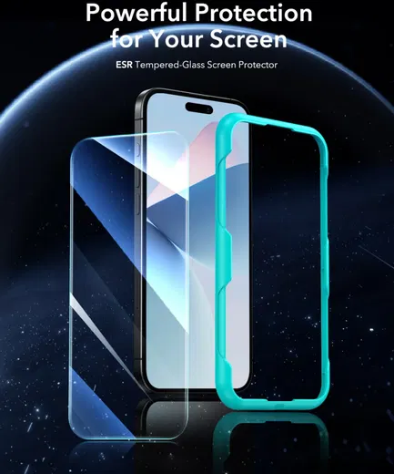 ESR Apple iPhone 16 Pro Screen Protector met Montageframe (2-Pack) afbeelding 8