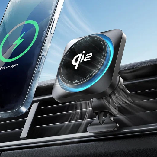 ESR HaloLock Magnetische Dashboard / Ventilatie Autohouder met Opladen Qi2 15W afbeelding 1
