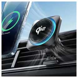 ESR HaloLock Magnetische Dashboard / Ventilatie Autohouder met Opladen Qi2 15W afbeelding