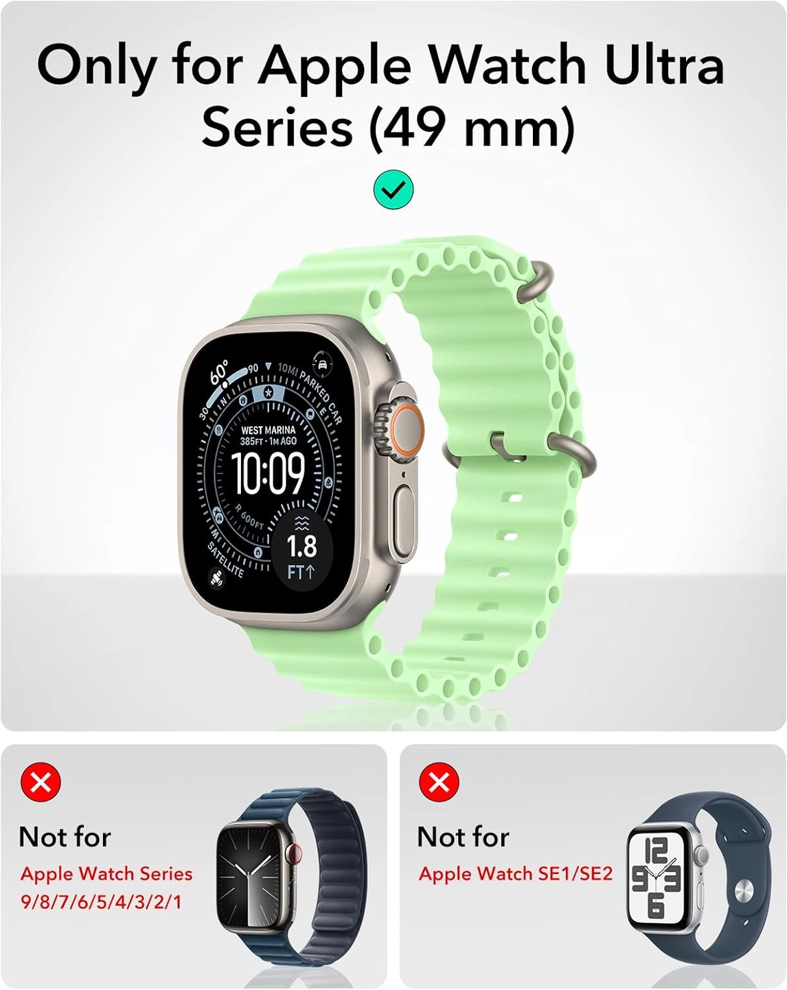 ESR - Apple Watch Ultra 3/2/1 Hoesje - met 2-Pack Screen Protector - Titanium afbeelding 4