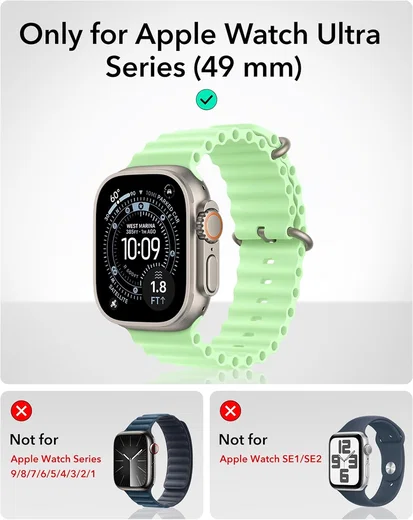 ESR - Apple Watch Ultra 3/2/1 Hoesje - met 2-Pack Screen Protector - Titanium afbeelding 4