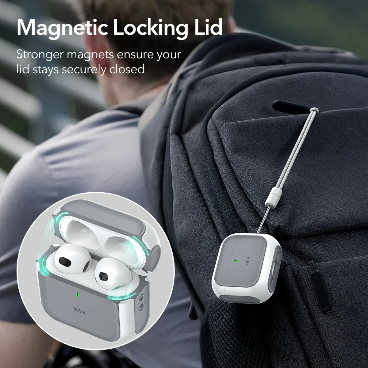 ESR Halolock Orbit Hybrid AirPods 4 (2024) Hoes Magsafe Roze afbeelding 3