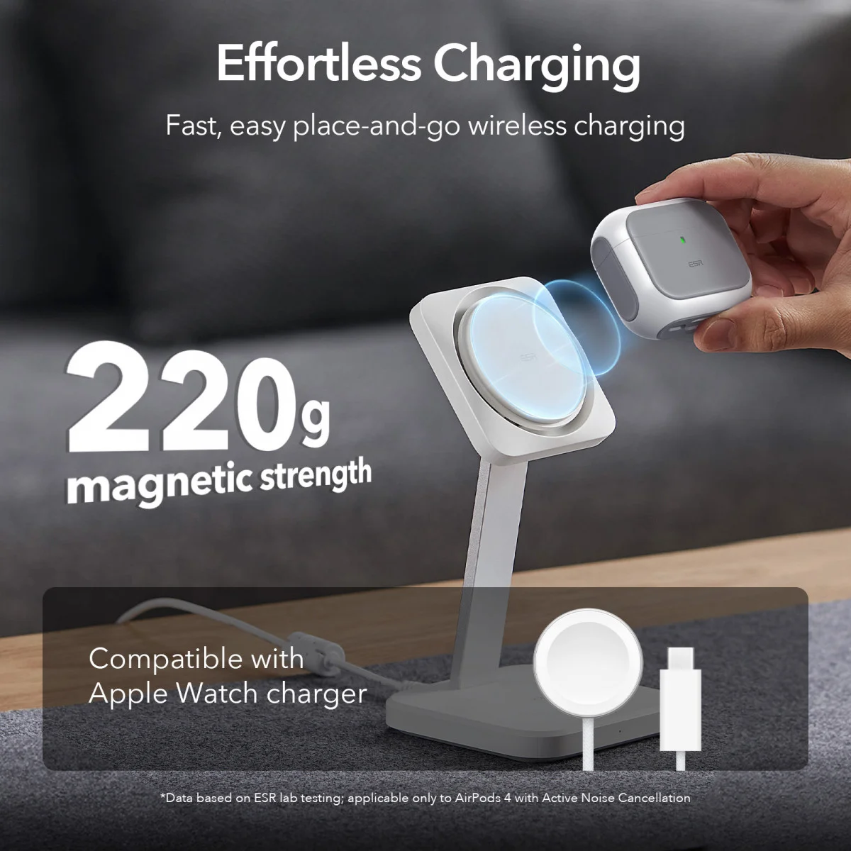 ESR Halolock Orbit Hybrid AirPods 4 (2024) Hoes Magsafe Roze afbeelding 4