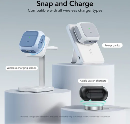 ESR Halolock Orbit Hybrid AirPods 4 (2024) Hoes Magsafe Blauw afbeelding 6