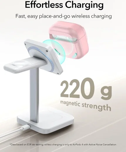 ESR HaloLock Pulse Magnetic Lock AirPods 4 (2024) Hoesje MagSafe Roze afbeelding 6
