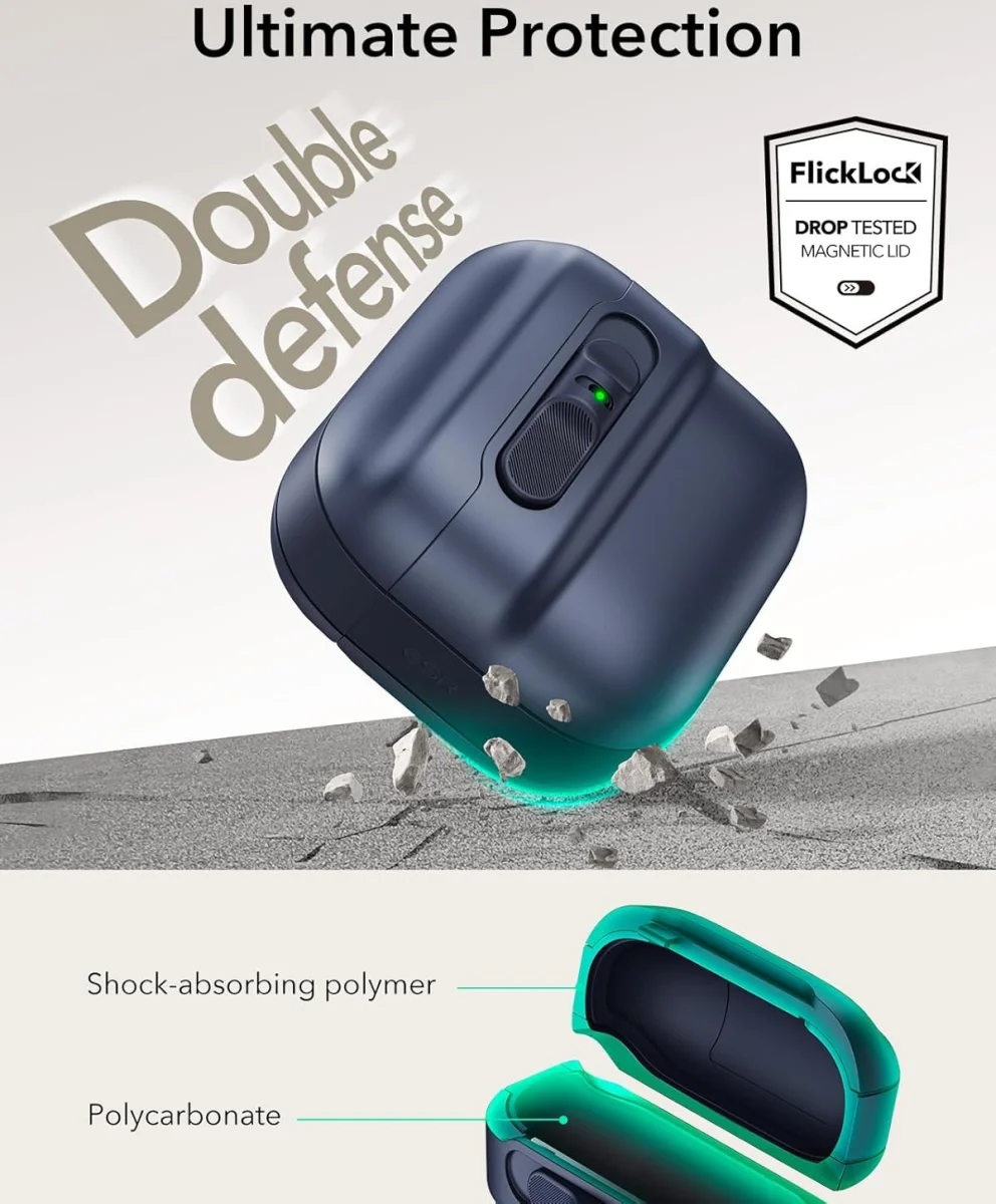 ESR HaloLock Pulse Magnetic Lock AirPods 4 (2024) Hoesje MagSafe Blauw afbeelding 3