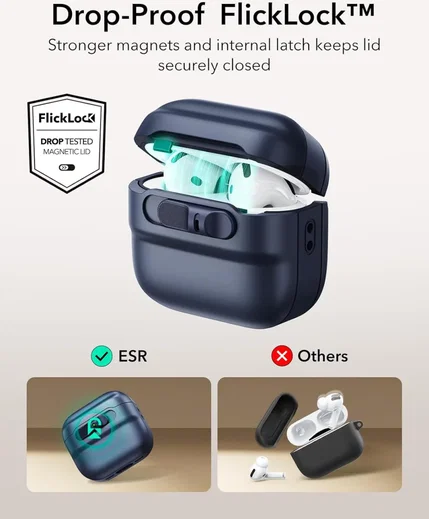 ESR HaloLock Pulse Magnetic Lock AirPods 4 (2024) Hoesje MagSafe Blauw afbeelding 4