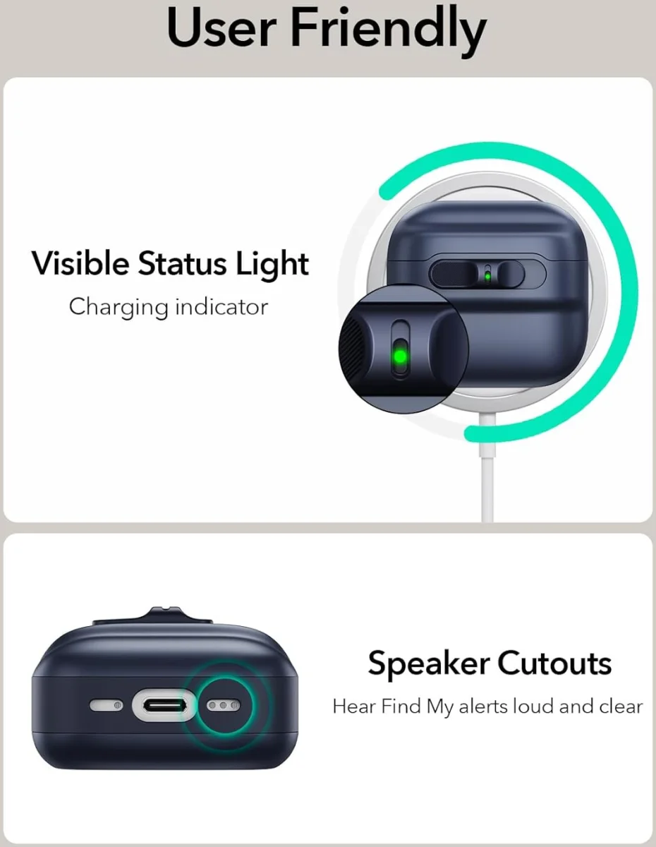 ESR HaloLock Pulse Magnetic Lock AirPods 4 (2024) Hoesje MagSafe Blauw afbeelding 5