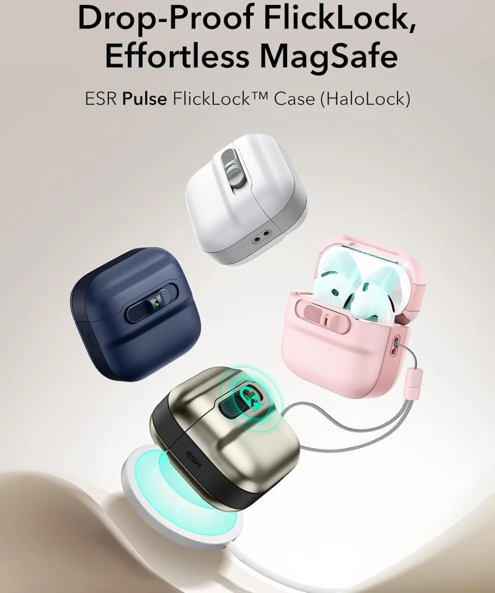 ESR HaloLock Pulse Magnetic Lock AirPods 4 (2024) Hoesje MagSafe Blauw afbeelding 9