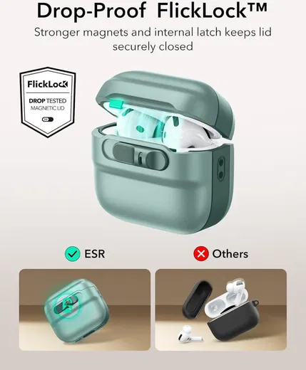 ESR HaloLock Pulse Magnetic Lock AirPods 4 (2024) Hoesje MagSafe Groen afbeelding 3