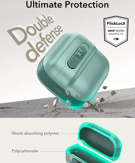 ESR HaloLock Pulse Magnetic Lock AirPods 4 (2024) Hoesje MagSafe Groen afbeelding 4