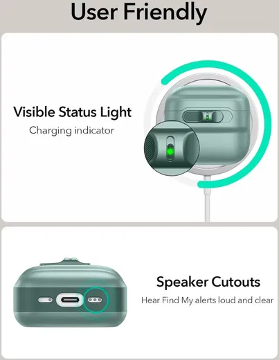ESR HaloLock Pulse Magnetic Lock AirPods 4 (2024) Hoesje MagSafe Groen afbeelding 5