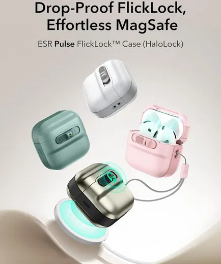 ESR HaloLock Pulse Magnetic Lock AirPods 4 (2024) Hoesje MagSafe Groen afbeelding 9