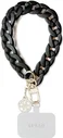 Guess 4G Charm Wrist Chain Hand Strap Universeel Telefoonkoord / Polsband Zwart