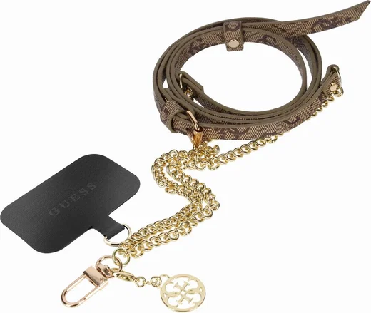 Guess 4G Metal Charm Universeel Crossbody Telefoonkoord Bruin/Goud afbeelding 1