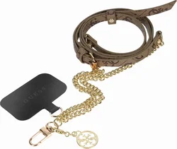 Guess 4G Metal Charm Universeel Crossbody Telefoonkoord Bruin/Goud afbeelding
