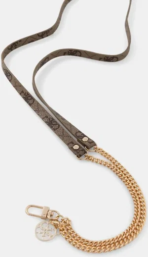 Guess 4G Metal Charm Universeel Crossbody Telefoonkoord Bruin/Goud afbeelding 4