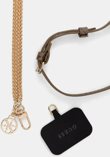 Guess 4G Metal Charm Universeel Crossbody Telefoonkoord Bruin/Goud afbeelding 6