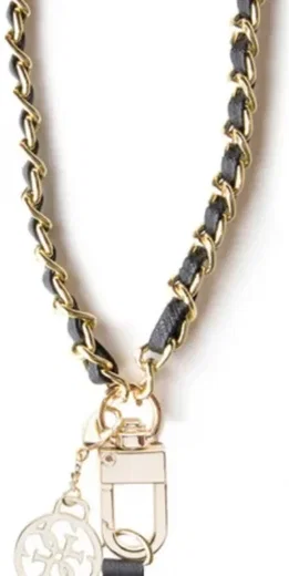 Guess Saffiano 4G Charm Hand Strap Universeel Telefoonkoord/Polsband Zwart afbeelding 4