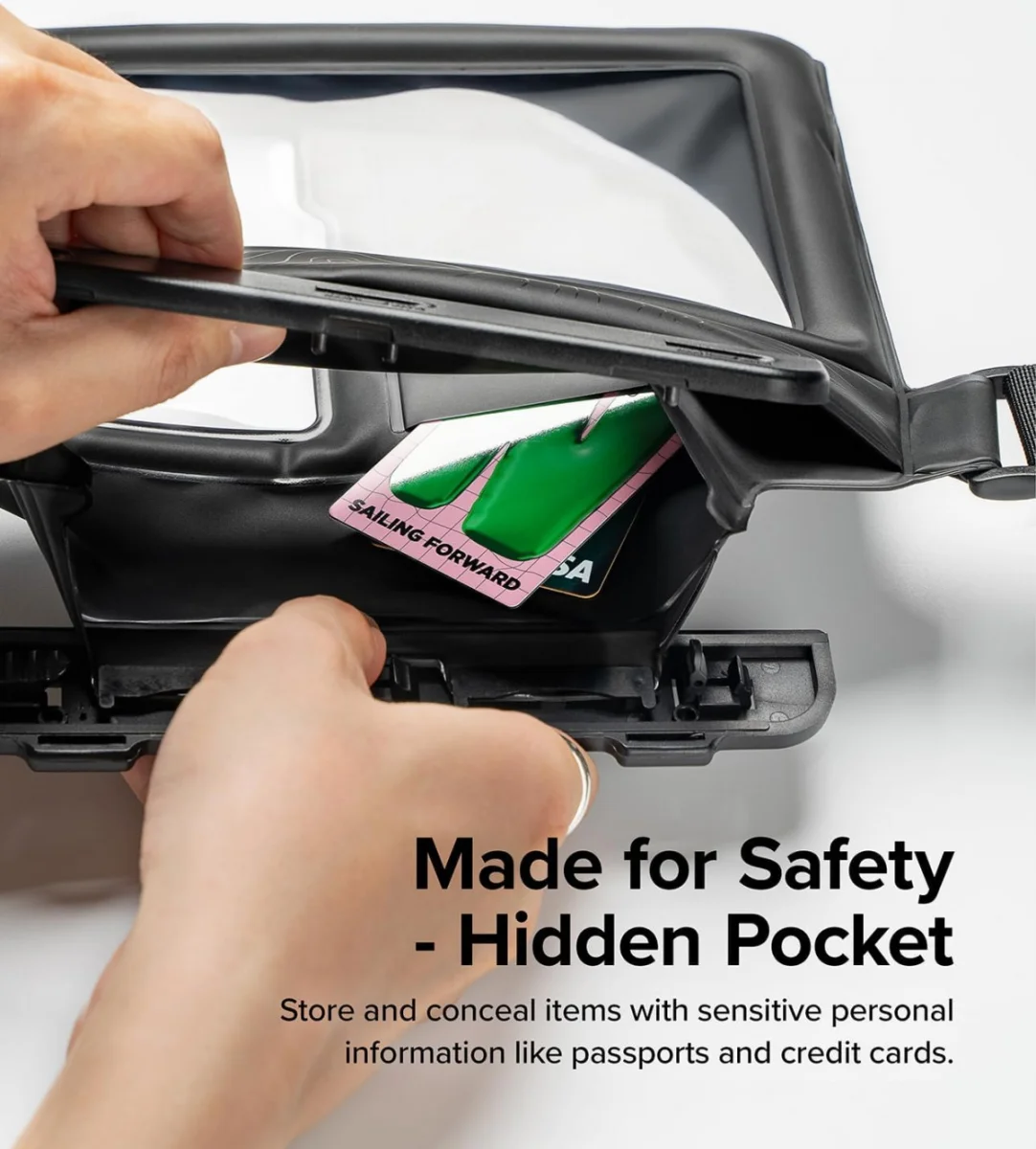 Ringke Waterproof Sling Bag Pouch - IPX8 Waterdichte Telefoonhoes Zwart afbeelding 5