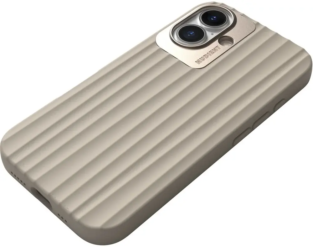 Nudient Bold Case Apple iPhone 16 Hoesje Siliconen met MagSafe Beige afbeelding 2