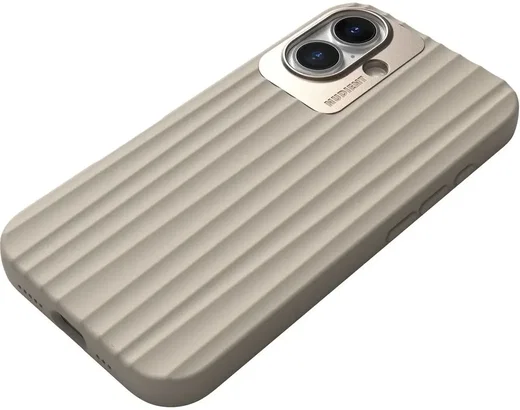 Nudient Bold Case Apple iPhone 16 Hoesje Siliconen met MagSafe Beige afbeelding 2
