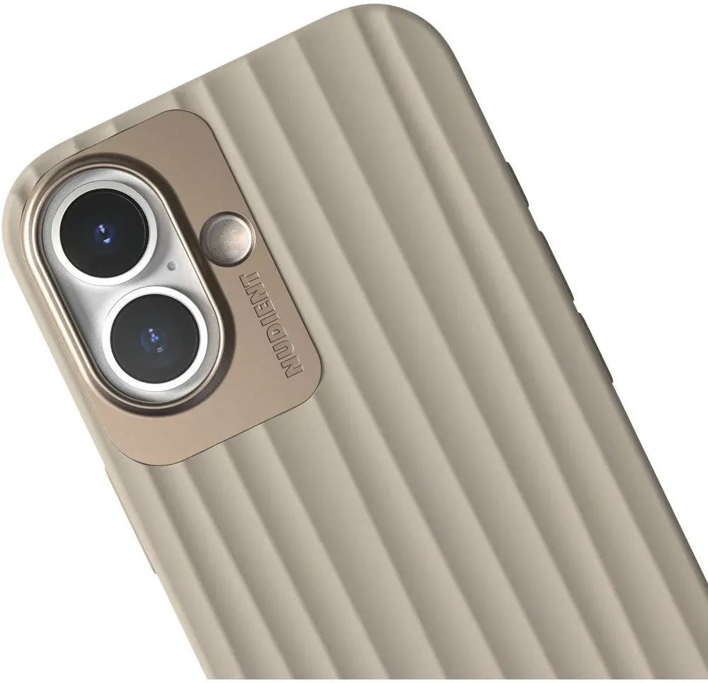 Nudient Bold Case Apple iPhone 16 Hoesje Siliconen met MagSafe Beige afbeelding 6