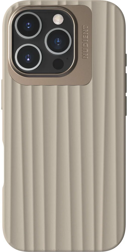 Nudient Bold Case Apple iPhone 16 Pro Hoesje Siliconen met MagSafe Beige afbeelding 1