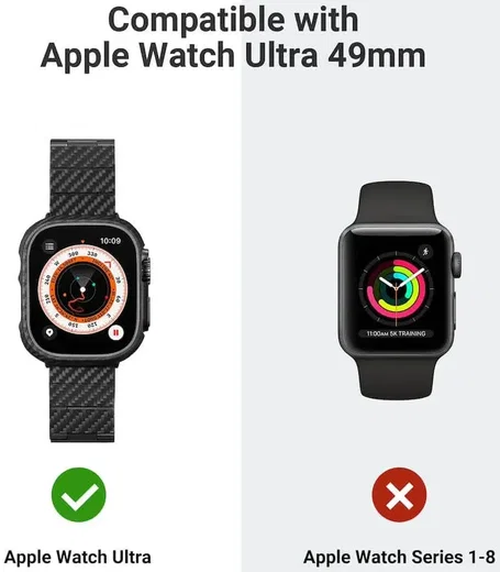 PITAKA Air Case - Apple Watch Ultra 3/2/1 Hoesje - Aramide Ultra Dun - Zwart afbeelding 10