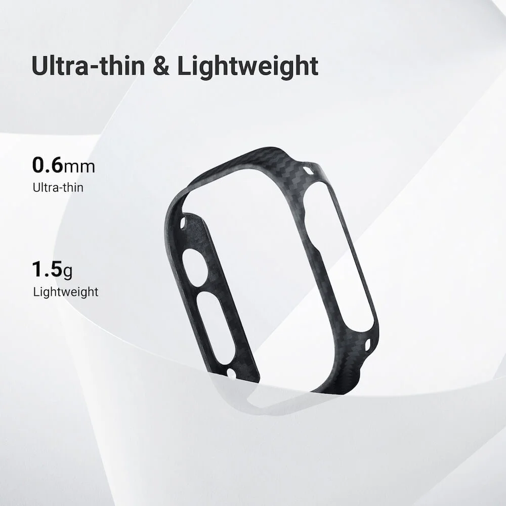 PITAKA Air Case - Apple Watch Ultra 3/2/1 Hoesje - Aramide Ultra Dun - Zwart afbeelding 6