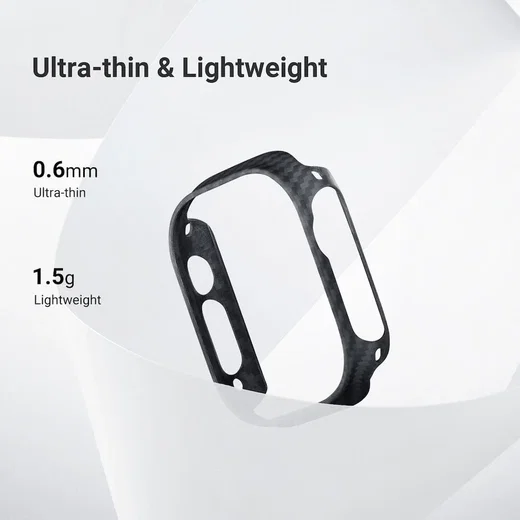 PITAKA Air Case - Apple Watch Ultra 3/2/1 Hoesje - Aramide Ultra Dun - Zwart afbeelding 6