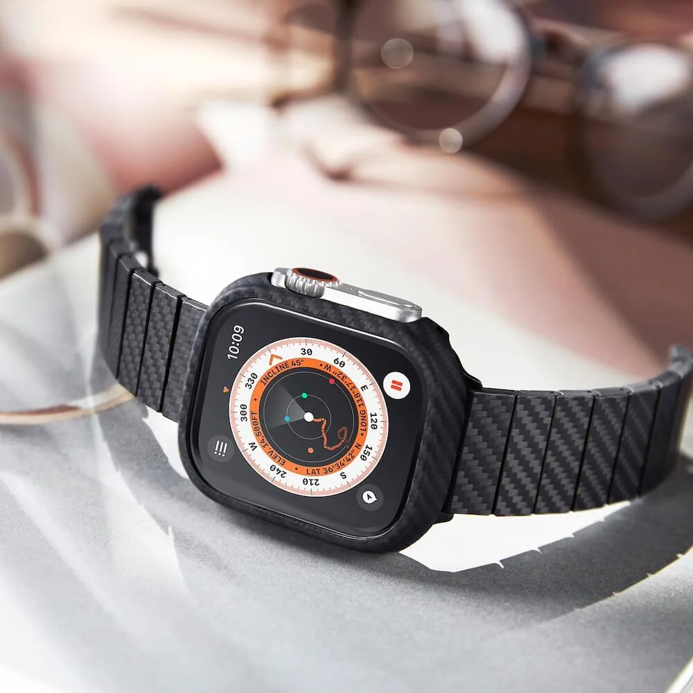 PITAKA Air Case - Apple Watch Ultra 3/2/1 Hoesje - Aramide Ultra Dun - Zwart afbeelding 9