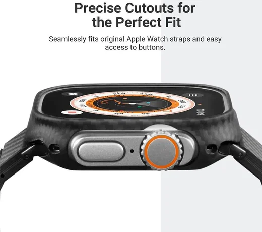 PITAKA Air Case - Apple Watch Ultra 3/2/1 Hoesje - Aramide Ultra Dun - Zwart afbeelding 7