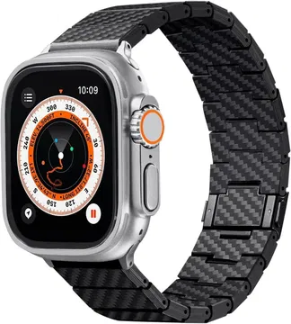 PITAKA Apple Watch 1-10/SE/Ultra Bandje - 49/46/45/44/42MM - Zwart