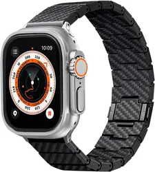 PITAKA Apple Watch 1-10/SE/Ultra Bandje - 49/46/45/44/42MM - Zwart afbeelding