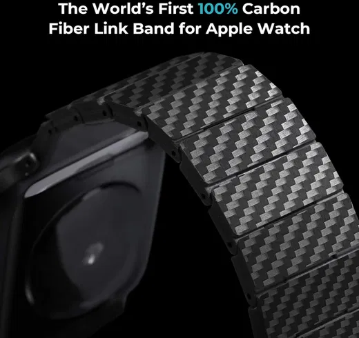 PITAKA Apple Watch 1-10/SE/Ultra Bandje - 49/46/45/44/42MM - Zwart afbeelding 3