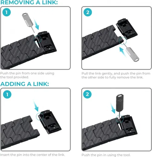 PITAKA Apple Watch 1-10/SE/Ultra Bandje - 49/46/45/44/42MM - Zwart afbeelding 8