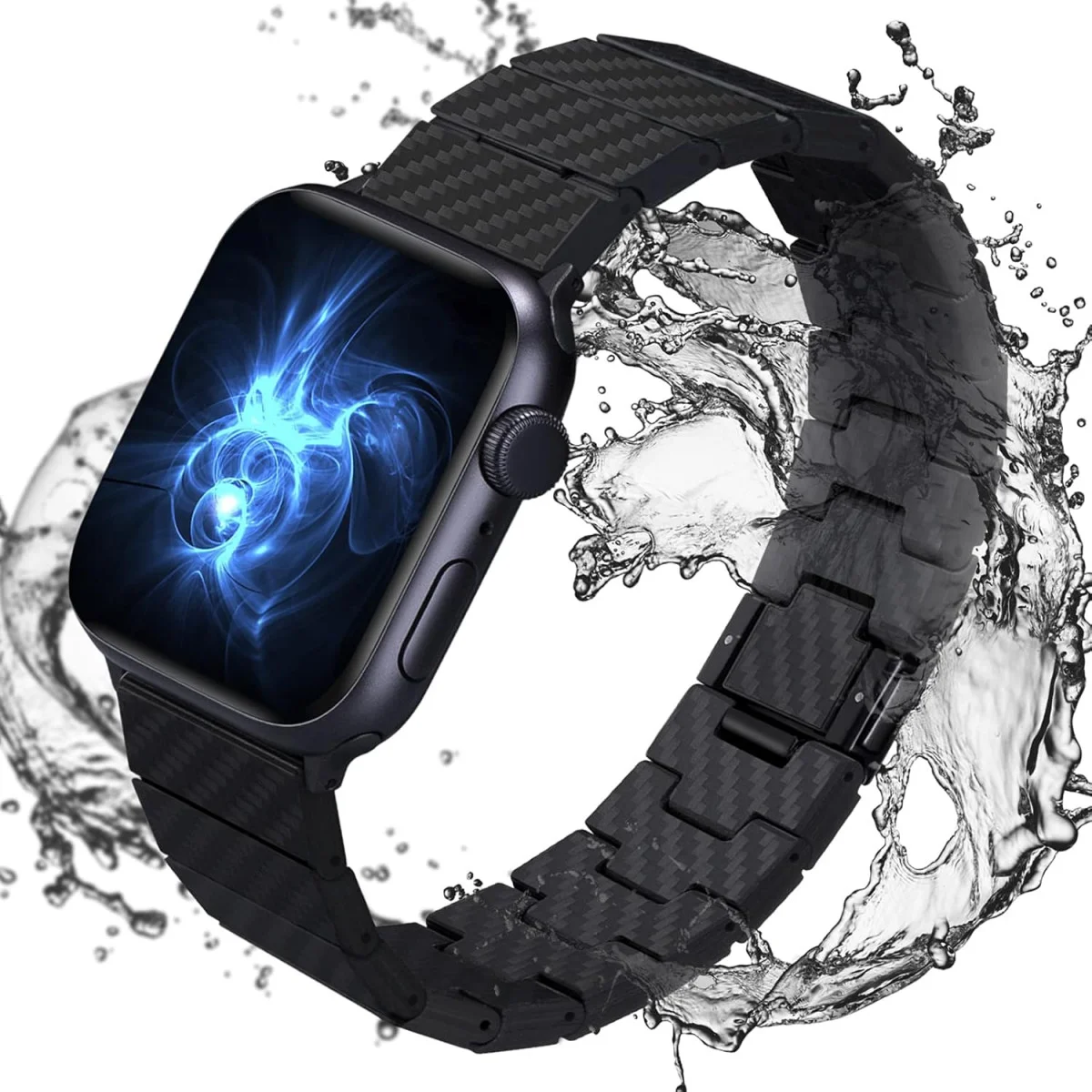 PITAKA Apple Watch 1-10/SE/Ultra Bandje - 49/46/45/44/42MM - Zwart afbeelding 14