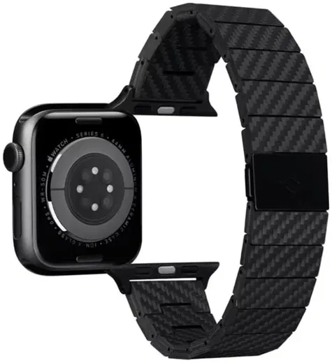 PITAKA Apple Watch 1-10/SE/Ultra Bandje - 49/46/45/44/42MM - Zwart afbeelding 2